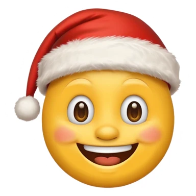 Smiling emoji with santa hat on sticker