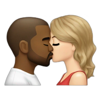 Taylor Swift kissing Kanye west sticker