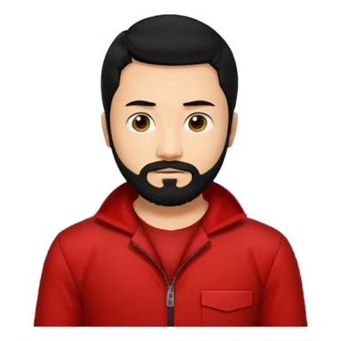 Tokyo in the la casa de papel TV show, black hair with beard sticker