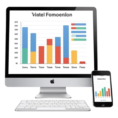 computer screen displaying a single presentation slide with a title line and a chart  sticker