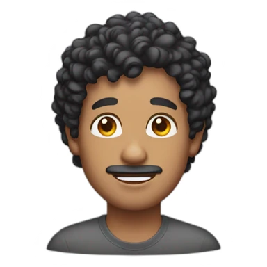 guy with dark short curly hair wearing hearing aids sticker