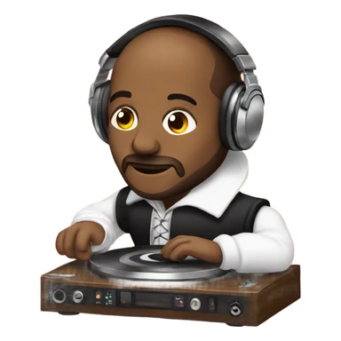 Shakespeare as a DJ sticker