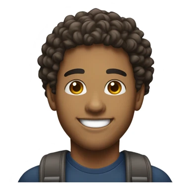 Young handsome Dominican man with curly hair and a goatee smiling with braces   sticker