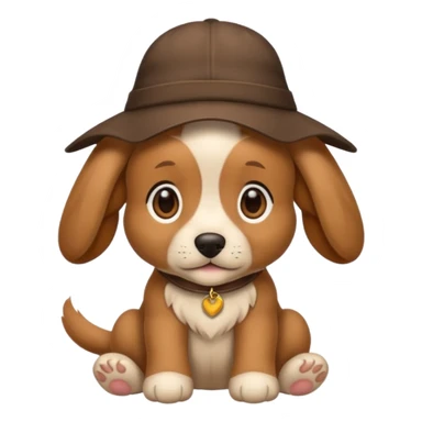 puppy dog with hat  sticker
