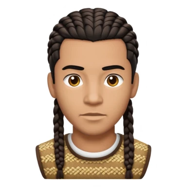 black haired male portrait with cornrows sticker