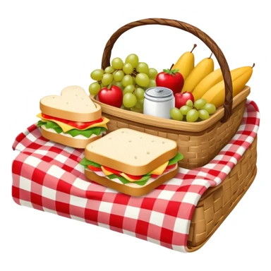 picnic with red and white checkered blanket sticker