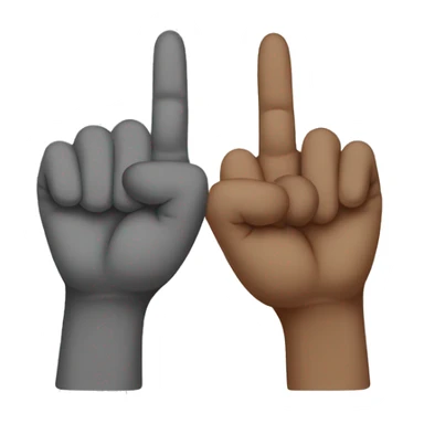 The pointer and middle fingers of each opposite hand fitting between each other  sticker