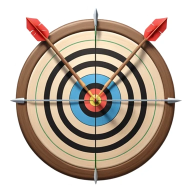 A bow with arrows drawn and ready, aimed at a target with concentric rings. The focus is on the elegance and precision of archery, with the target clearly visible in the background, symbolizing skill and concentration in the sport. sticker