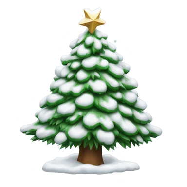 Snow-covered Christmas tree sticker