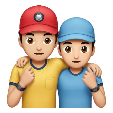 2 friendly pokemans one helping the other get up  sticker