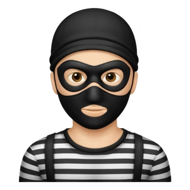 classic burglar with mask and striped shirt sticker