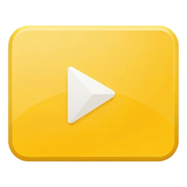 single yellow rectangular play button (video symbol), centered white play icon inside, flat vector style, clean minimal design, isolated on white background, no text, no watermark --ar 16:9 --v 6
 sticker