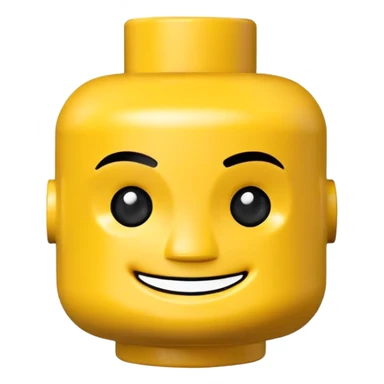 yellow smiling LEGO minifigure head sticker