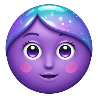 Glitter Purple and Cian plus sticker