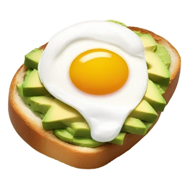 avocado toast with a poached egg sticker