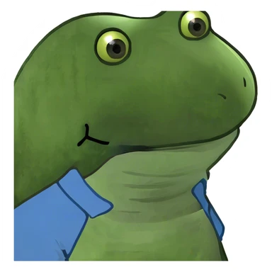 blue shirt solo portrait sticker