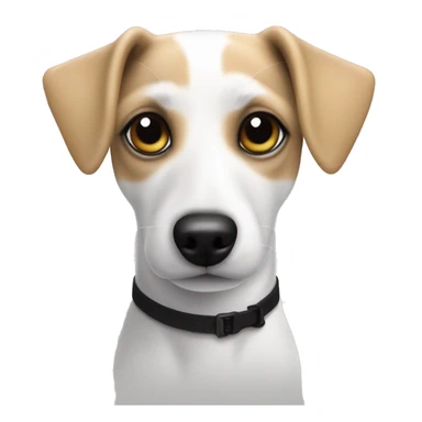 solid white jack russell beagle mix with solid black eyes  sticker