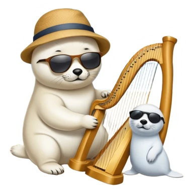 A person is training a harp seal at beach  sticker