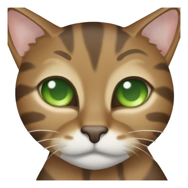 A brown tabby cat with green eyes surfing  sticker
