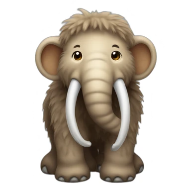 Cute fluffy baby mammoth sticker