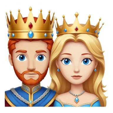 Red hair king, blonde queen, blue eyes sticker