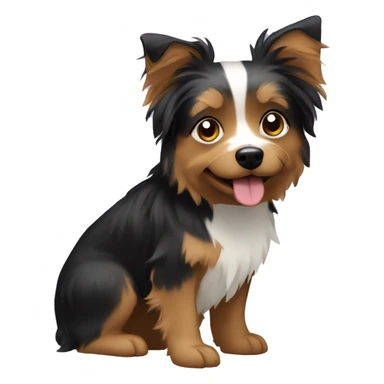 Create a yorkie / mini Aussie mix dog  sticker