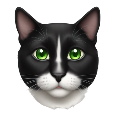 black and white tuxedo cat with green eyes  sticker
