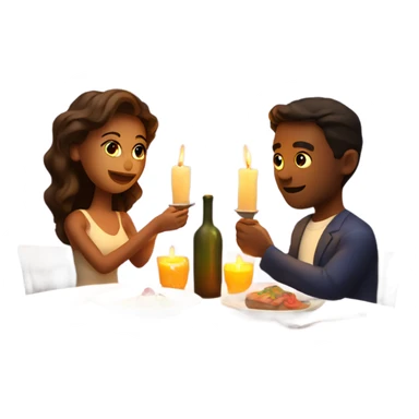 Romantic candle lit dinner date sticker