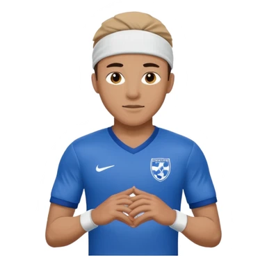 soccer winger with sweatband, blue color. sticker