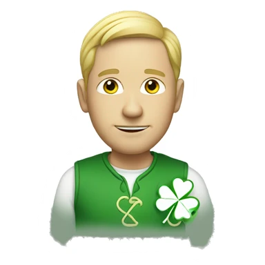 white man with four leaf clover sticker