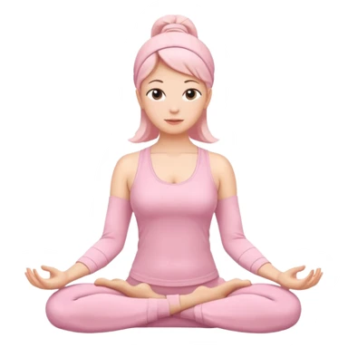 mother practicing yoga dressed in light pink sticker