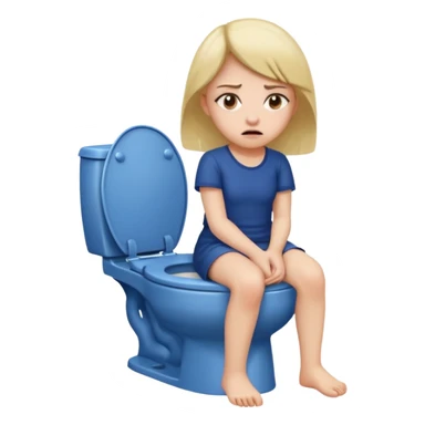a girl taking a really bad smelly poop on the toilet  sticker