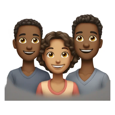 3 Sister & 3 brothers smiling sticker