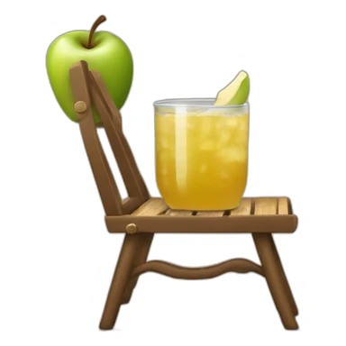 Cheval qui boit du jus de pomme sur une chaise sticker