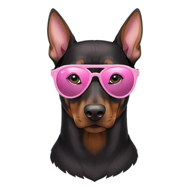doberman with pink rayban sunglasses sticker