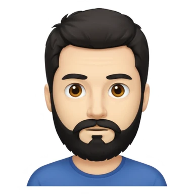 Hombre blanco con barba negra despeinado sticker