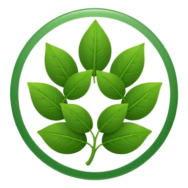 иконка где написано в кружке non toxic и иконка листочков sticker