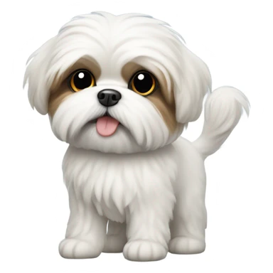White fluffy dog, like shi tzu  sticker