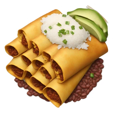 Realistic plate of enchiladas with rice and beans sticker