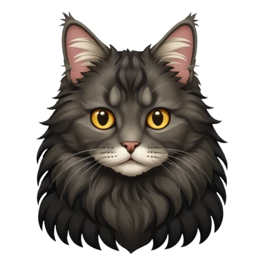 Black Mainecoon cat sticker