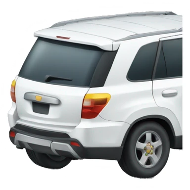 White suv in cartoon style sticker