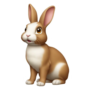 Lapin bélier marron petit  sticker