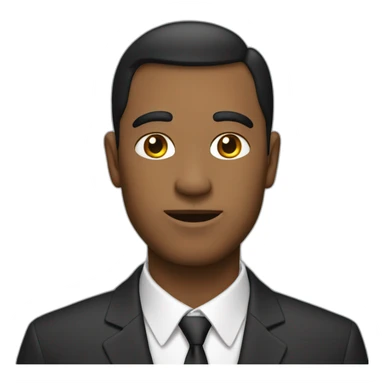 a man with noo hear wearing a suit  sticker