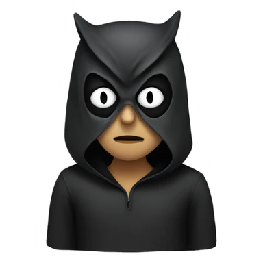 a dark figure in an owl mask sticker