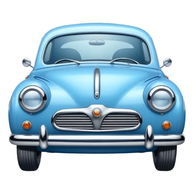 blue small retro car front sticker