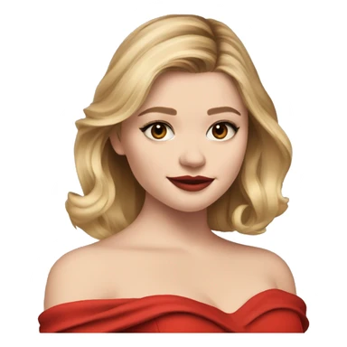 Chloe grace moretz wearing off the shoulder red dress sticker