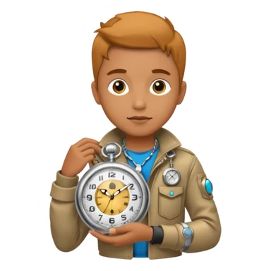 future Explorer with futuristic pocket watch sticker