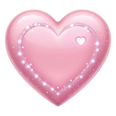 baby pink heart with sparkles sticker