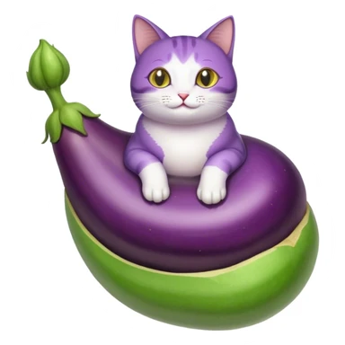 eggplant riding a cat sticker