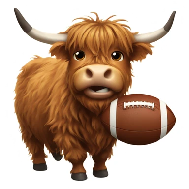 Highland cow playing American football  sticker
